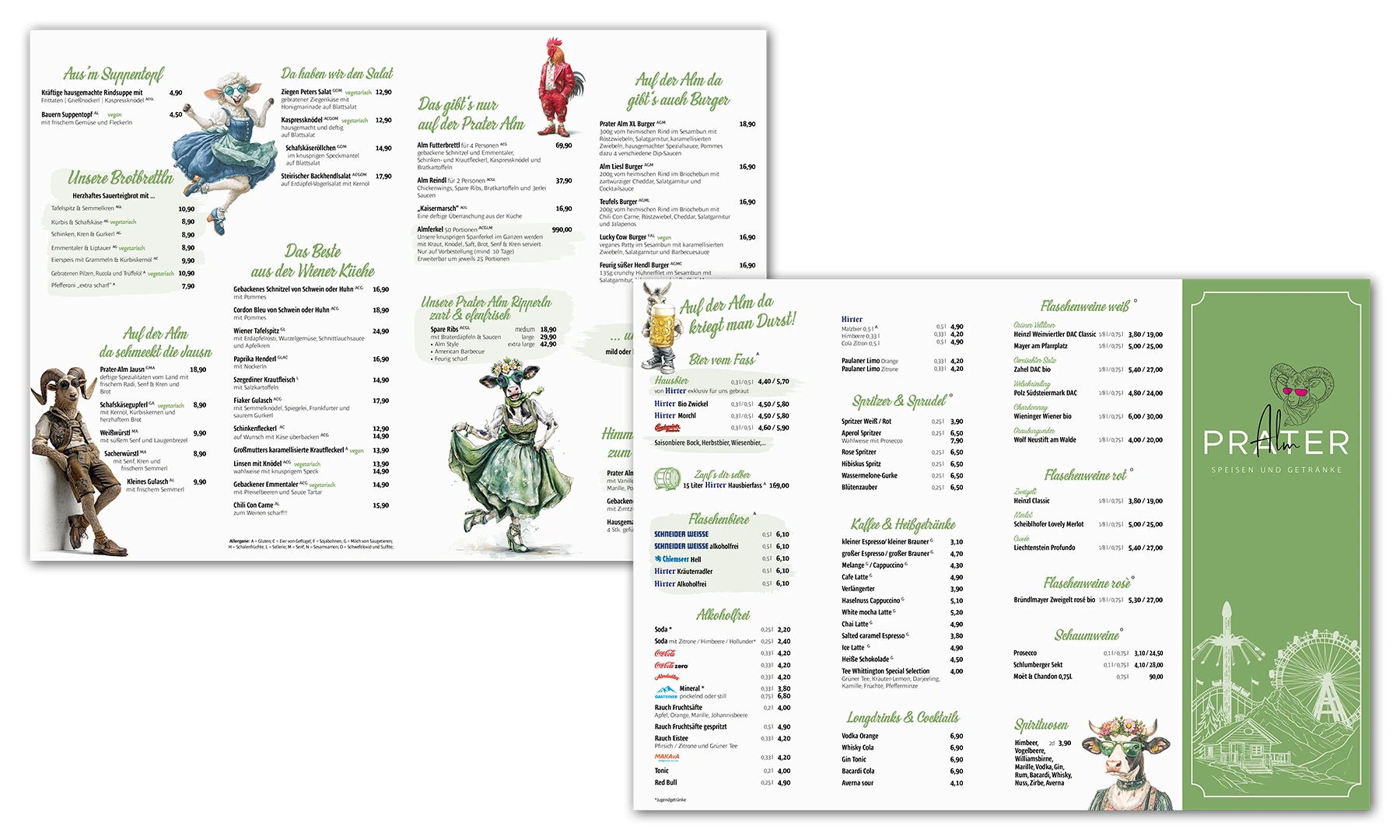 Speisekarte Prateralm